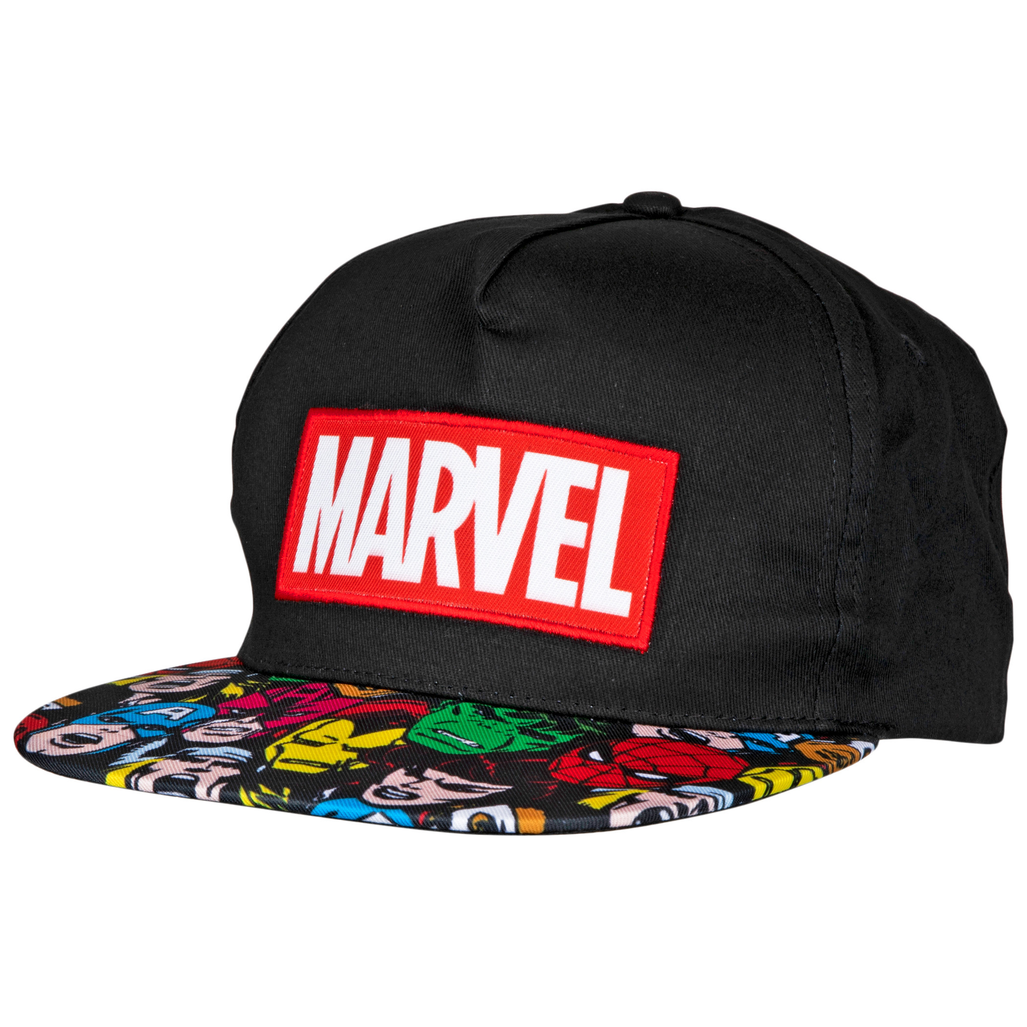 Marvel Comics Brand Logo With Sublimated Brim Adjustable Snapback Hat